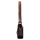 1996 Brown Leather Madras Swing Shoulder Bag