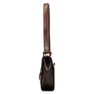 1996 Brown Leather Madras Swing Shoulder Bag