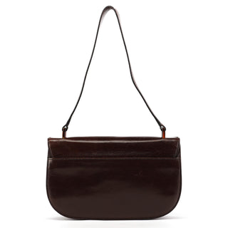 1996 Brown Leather Madras Swing Shoulder Bag