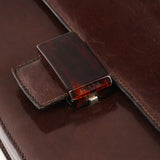 1996 Brown Leather Madras Swing Shoulder Bag
