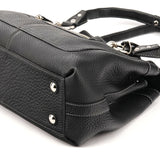 13164 Black Pebbled Leather Tote Bag