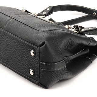 13164 Black Pebbled Leather Tote Bag