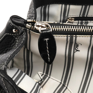 13164 Black Pebbled Leather Tote Bag