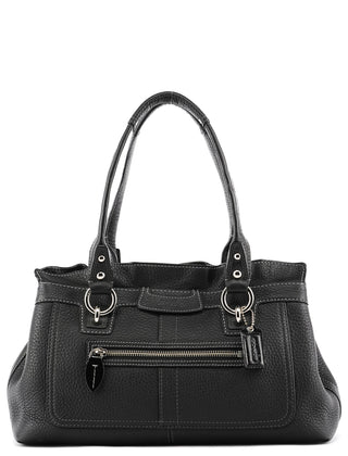13164 Black Pebbled Leather Tote Bag