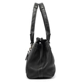 13164 Black Pebbled Leather Tote Bag