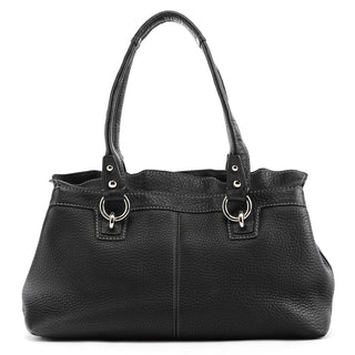 13164 Black Pebbled Leather Tote Bag