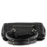 13164 Black Pebbled Leather Tote Bag