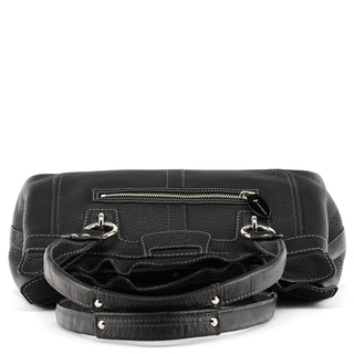 13164 Black Pebbled Leather Tote Bag