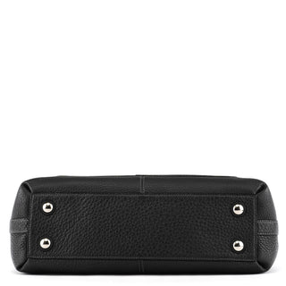 13164 Black Pebbled Leather Tote Bag