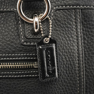 13164 Black Pebbled Leather Tote Bag