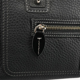 13164 Black Pebbled Leather Tote Bag