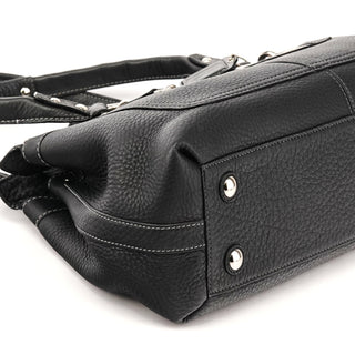 13164 Black Pebbled Leather Tote Bag