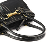 10517 Sac cabas Hamptons en toile Signature noire
