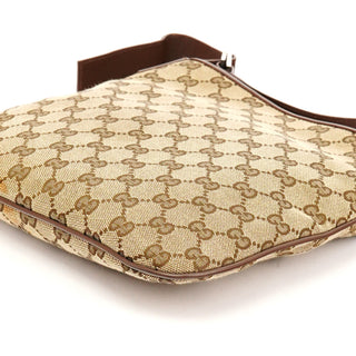 Beige Brown GG Canvas Messenger Shoulder Bag