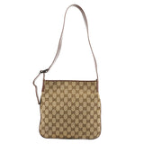 Beige Brown GG Canvas Messenger Shoulder Bag