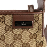 Beige Brown GG Canvas Messenger Shoulder Bag