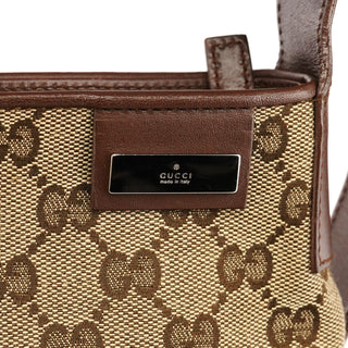 Beige Brown GG Canvas Messenger Shoulder Bag