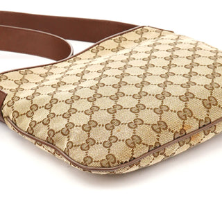 Beige Brown GG Canvas Messenger Shoulder Bag