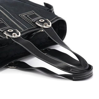 10079 Black Signature Canvas Soho Tote Bag