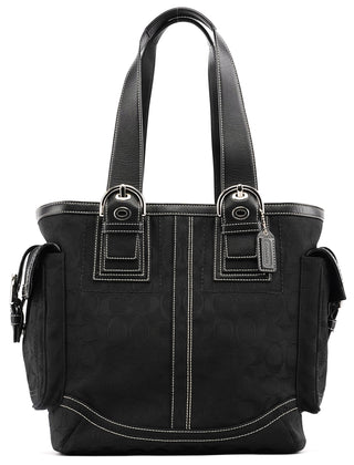 10079 Black Signature Canvas Soho Tote Bag