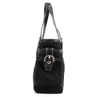 10079 Black Signature Canvas Soho Tote Bag