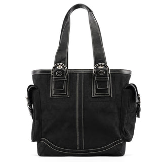 10079 Black Signature Canvas Soho Tote Bag