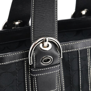 10079 Black Signature Canvas Soho Tote Bag