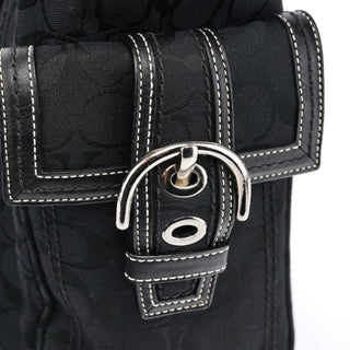 10079 Black Signature Canvas Soho Tote Bag