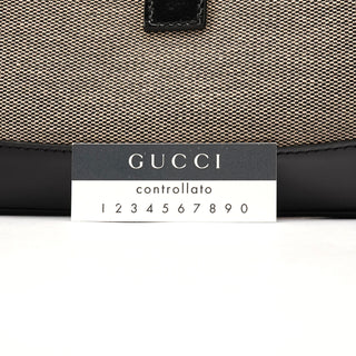 001 3306 Beige Black Canvas Jackie Shoulder Bag