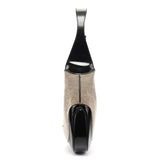 001 3306 Sac porté épaule Jackie en toile beige et noire