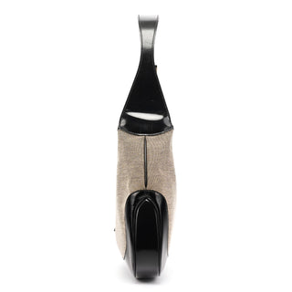 001 3306 Beige Black Canvas Jackie Shoulder Bag