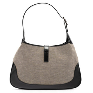 001 3306 Beige Black Canvas Jackie Shoulder Bag