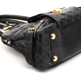 Black Quilted Leather Venetia Tote Bag
