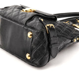 Black Quilted Leather Venetia Tote Bag