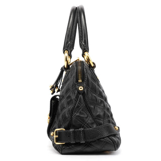 Black Quilted Leather Venetia Tote Bag