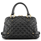 Black Quilted Leather Venetia Tote Bag