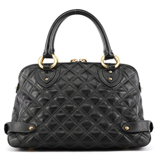 Black Quilted Leather Venetia Tote Bag