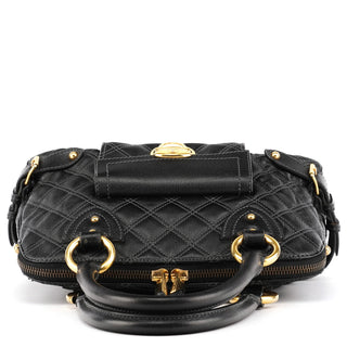 Black Quilted Leather Venetia Tote Bag