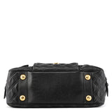 Black Quilted Leather Venetia Tote Bag