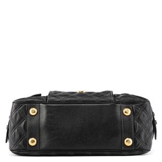 Black Quilted Leather Venetia Tote Bag