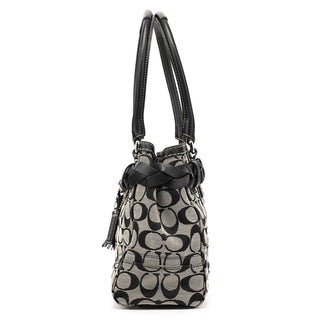 F13065 Grey Black Signature Hamptons Tote Bag
