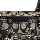 F13065 Sac cabas Hamptons en toile Signature grise et noire