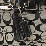 F13065 Sac cabas Hamptons en toile Signature grise et noire