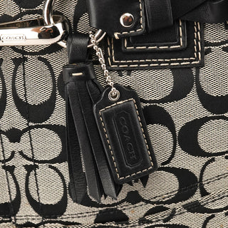 F13065 Grey Black Signature Hamptons Tote Bag