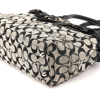 F13065 Grey Black Signature Hamptons Tote Bag