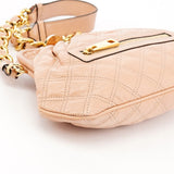 Beige Quilted Leather Little Stam Shoulder Bag