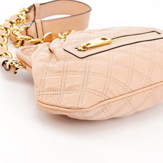Beige Quilted Leather Little Stam Shoulder Bag