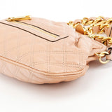 Beige Quilted Leather Little Stam Shoulder Bag