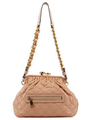 Beige Quilted Leather Little Stam Shoulder Bag
