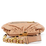Beige Quilted Leather Little Stam Shoulder Bag